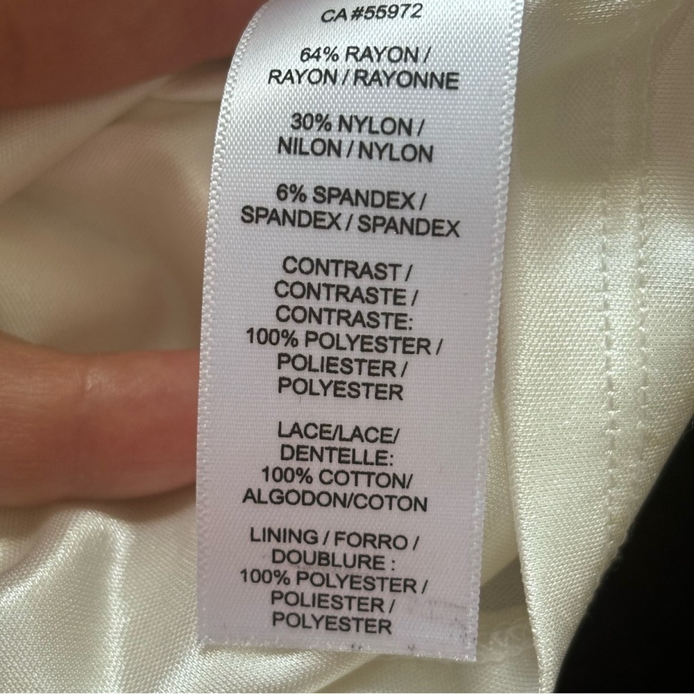 ❤️2/$15 or 3/$21❤️ NWT Laundry by Shelli Segal Ivory/Black Lace Dress, Size 6 - Picture 11 of 13